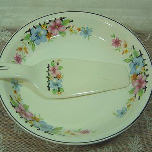 Vintage Bake Oven pie or dessert plate with matching server